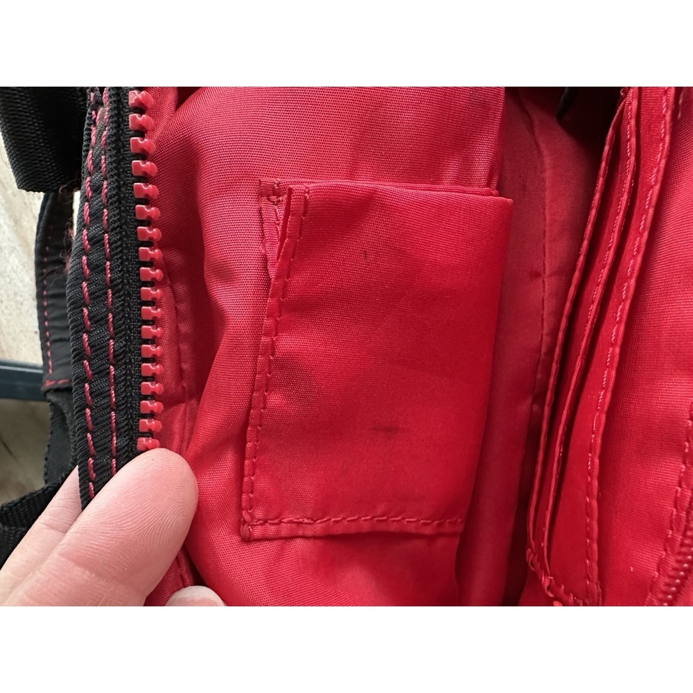Vintage Nine West Y2K Black Red Handbag Small Purse Zip - Picture 11 of 16